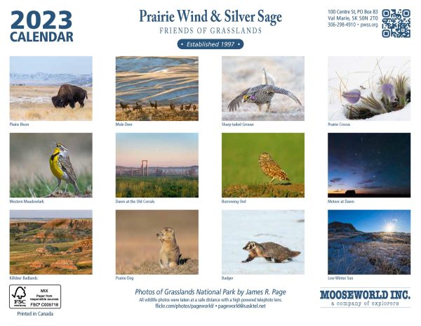 Prairie Wind and Silver Sage Limited Edition 2023 calendar - back cover