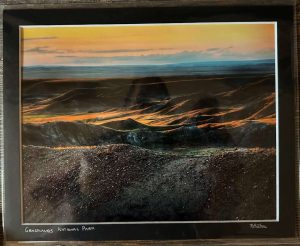 GNP Prairie Sunset and Hills Matted Print - Robert Postma