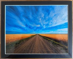 Grid Road and Blue Sky Matted Print - Robert Postma
